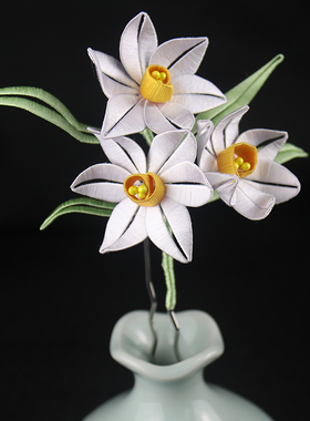 水仙花缠花材料包汉服diy