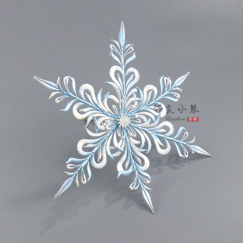 古风雪花胸花缠花材料包