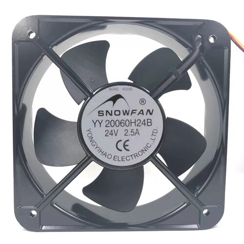 全新SNOWFAN YY20060H24B 24V 2.5A直流大风力滚珠机柜散热风扇