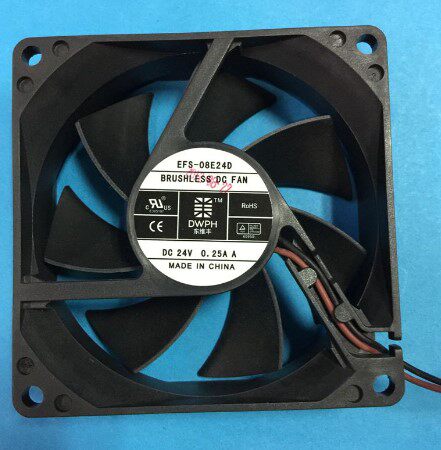 原装EFS-08E24D机箱散热风扇 8025 尺寸8*8*2.5厘米 DC24V 0.25A
