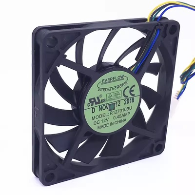 EVFLOW R127010BU 12V 0.45A 7CM 7010 4线pwm超薄静音散热风扇