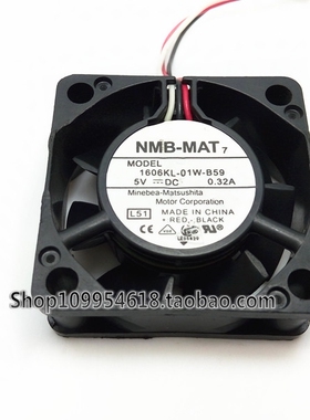 NMB 1606KL-01W-B59-L00 5V 0.32A 4015 4CM/厘米 3线 双滚珠风扇
