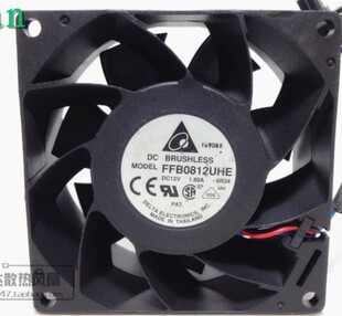 原装台达 DELTA  FFB0812UHE 12V 1.80A 8CM 8038 3线 暴力 风扇