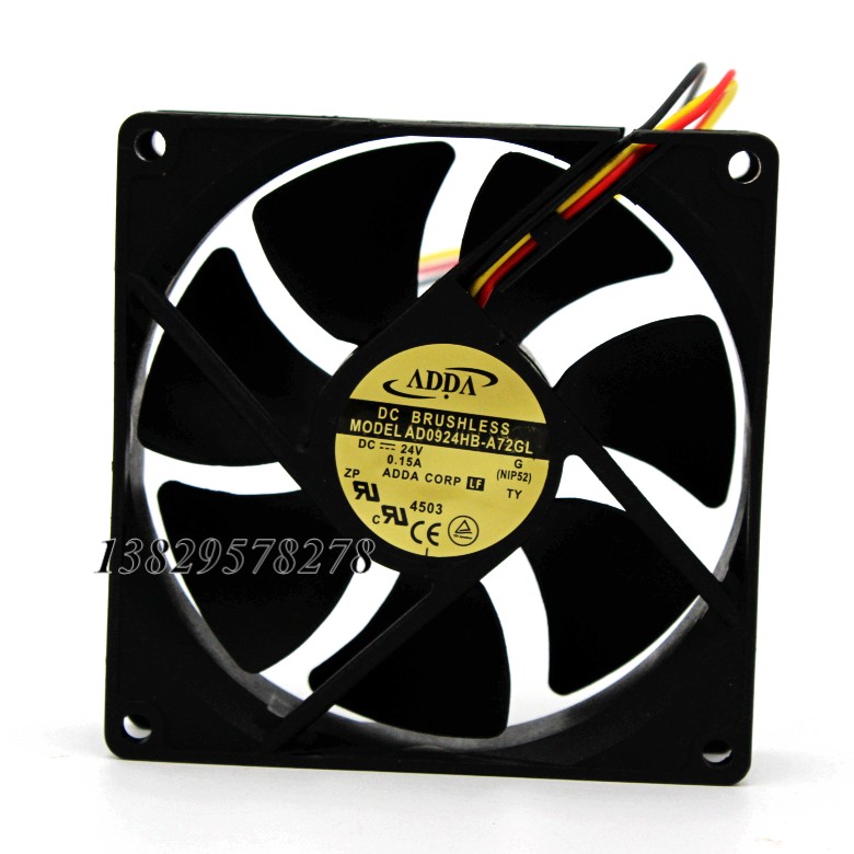 ADDA AD0924HB-A72GL 9CM 9025双滚珠变频器风扇 24V 0.15A  3线