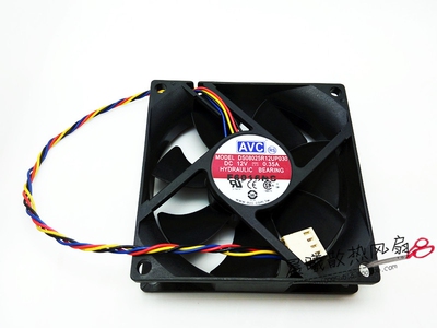 AVC 8025 8厘米 12V 0.35A PWM控速4线CPU静音风扇 DS08025R12UP