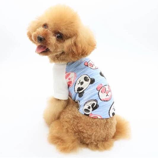 狗两脚插肩袖T恤衫衣服模板纸样