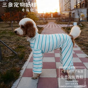 大型犬巨贵打底衫纸样四腿加长防掉毛四脚衣外出防脏居家衣服模板