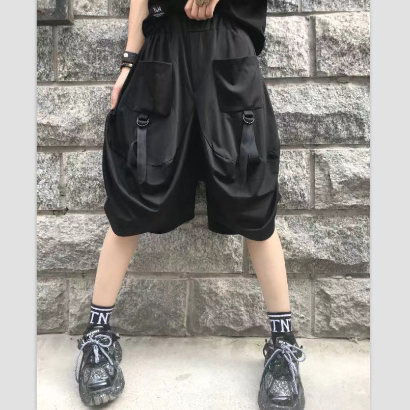 2025大码潮流街头个性百搭阔腿夏季新款短裤子五分低裆裤垮裤女