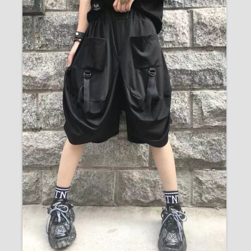 2025大码潮流街头个性百搭阔腿夏季新款短裤子五分低裆裤垮裤女