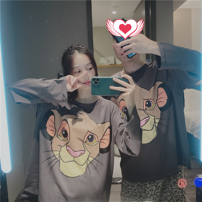 ins慵懒风男小狮子长裤家居服