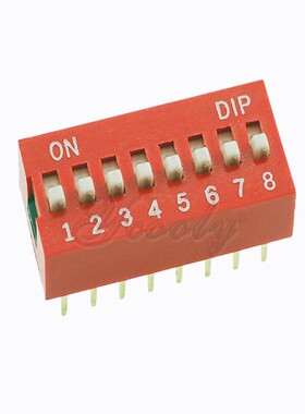 直插DIP拨码开关 2位 2.54mm间距 2Pin 红色拨码编码开关 环保