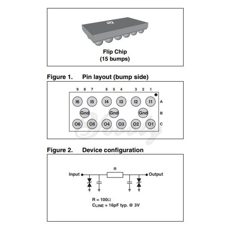 EMIF06-VID01F2 EMI滤波器 6线e IPAD低电容EMI滤波器和ESD保护