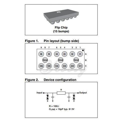 EMIF06-VID01F2 EMI 滤波器 6线e IPAD 低电容EMI滤波器和ESD保护