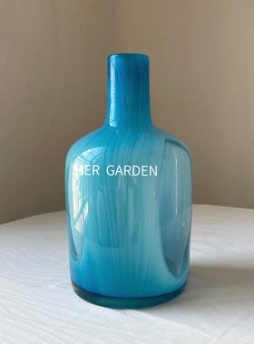 HERGARDEN中古风玻璃花瓶插花高级感客厅装饰摆件复古