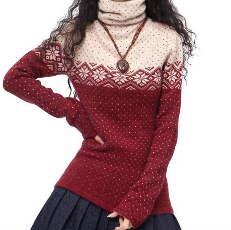 修身显瘦高领毛衣女款2025新款韩版加厚针织打底衫内搭长袖上衣潮