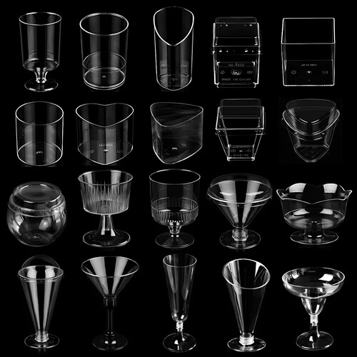 一次性耐高温透明高脚甜品杯