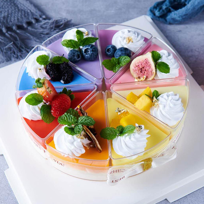 圆弧三角杯一次性拼接创意蛋糕杯