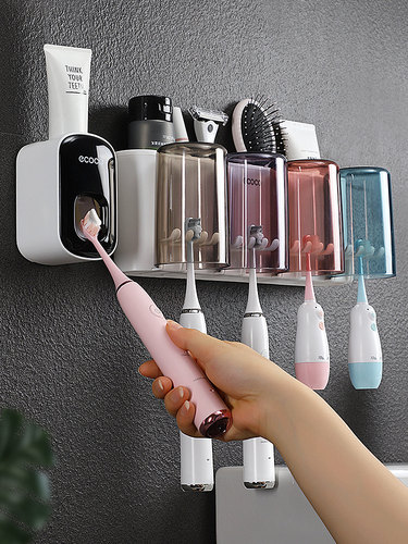 日本进口MUJIΕ全自动挤牙膏器神器壁挂式家用挤压器套装免打孔卫
