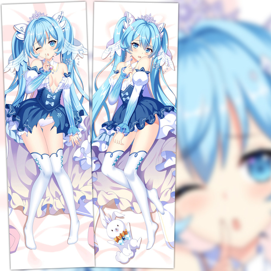 vocaloid家 雪初音 双层动漫等身抱枕 靠枕方枕 2wt抱枕套  定制