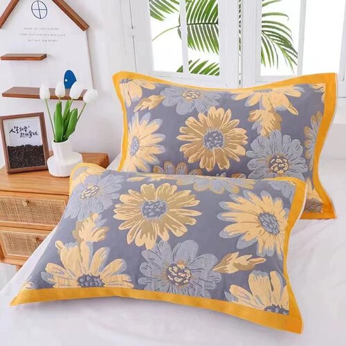 纯棉纱布枕巾柔软吸汗加厚加大不掉毛学生情侣枕头盖巾