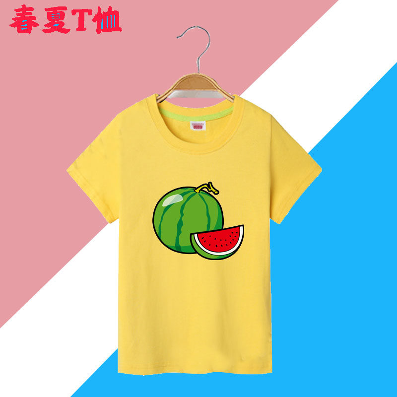 男童夏装 帅气 新款儿童洋气女小童条纹短袖休闲西瓜衣服