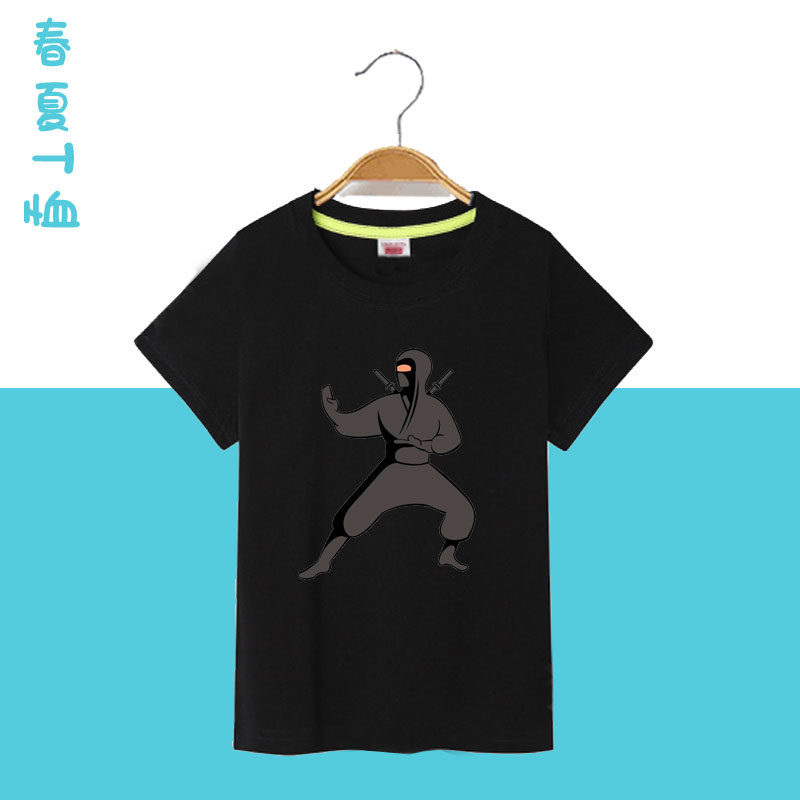 女童短袖T恤夏装 新款男童洋气 忍者衣服上衣夏季纯棉2026童装