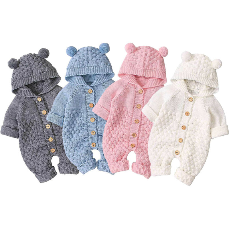 citgeett autumn winter newborn baby boys girls bear ear knit
