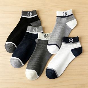 低帮短筒吸汗ins潮男船袜 拼色百搭韩版 简约袜子男士 短袜春夏薄款
