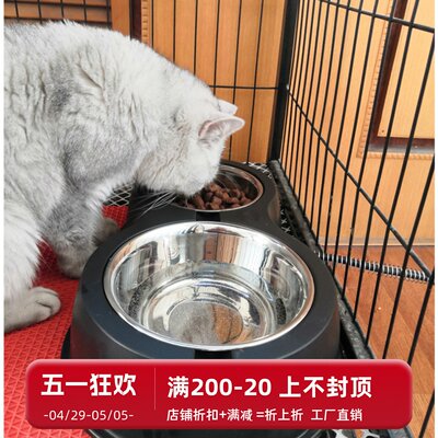 双碗猫咪狗碗防打翻狗盆猫碗