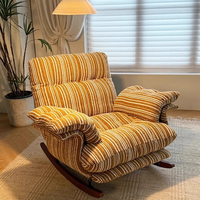 复古单人摇椅客厅躺椅阳台休闲椅子美式摇摇椅懒人沙发卧室沙发椅