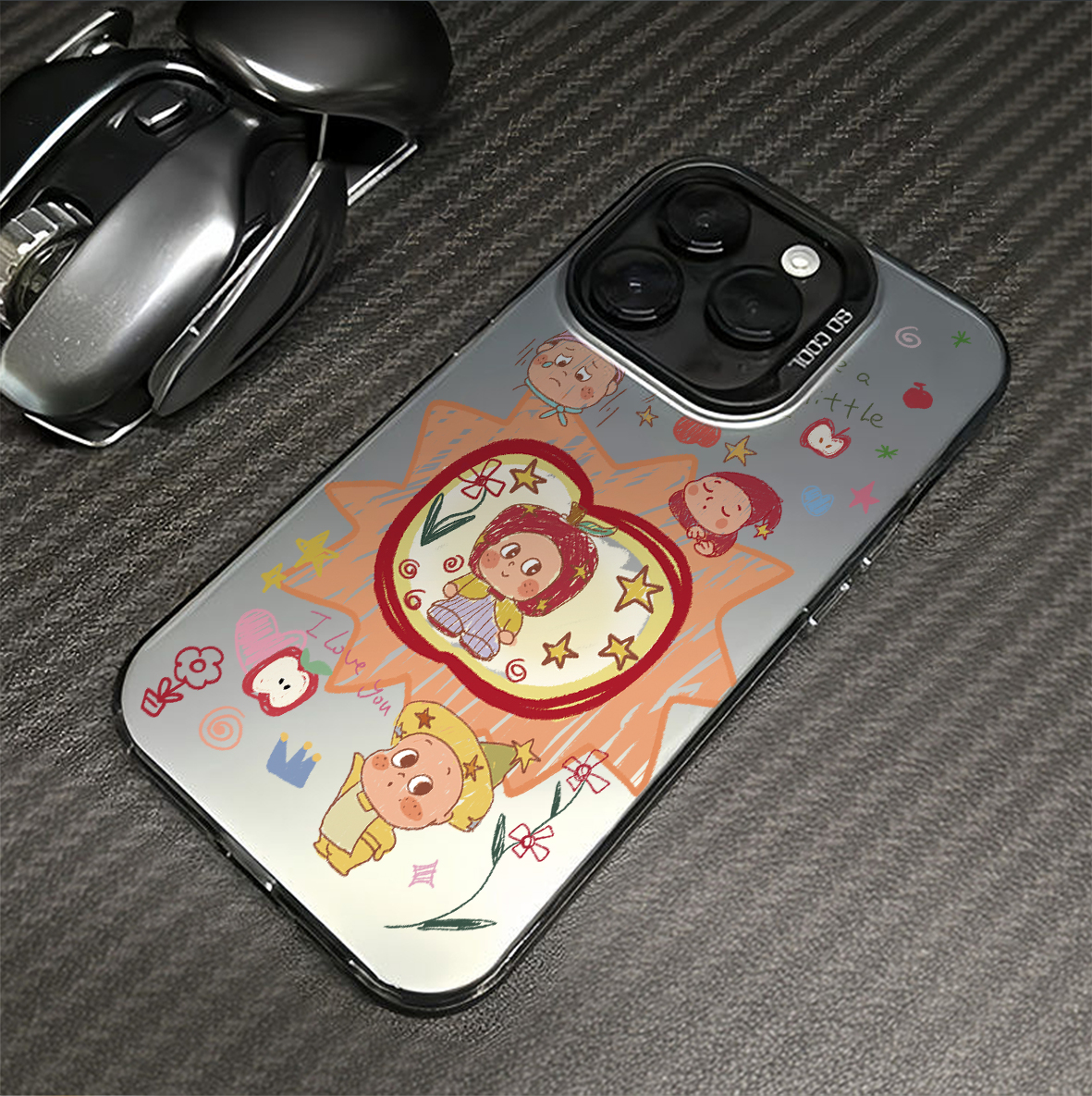 卡通动漫涂鸦星星人适用苹果16promax手机壳iPhone15创意14新款13情侣12pro卡通女plus小众11全包8防摔xs硬壳