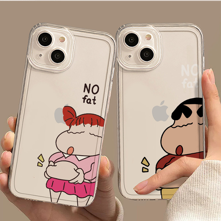 搞怪情侣一对小新妮妮适用苹果15promax手机壳14新款13小众11透明plus卡通创意xs少女iPhone不发黄12防摔软壳