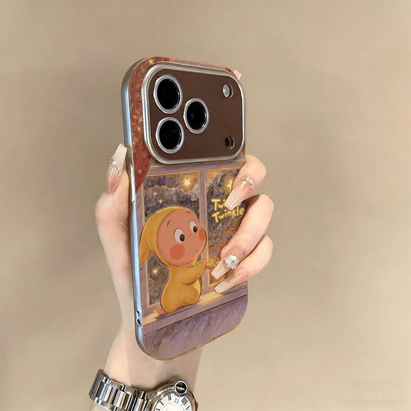 秋冬童话星星人适用苹果17promax手机壳iPhone16贴皮大视窗13个性皮质14高级情侣15pro女闺蜜12plus防摔x软壳