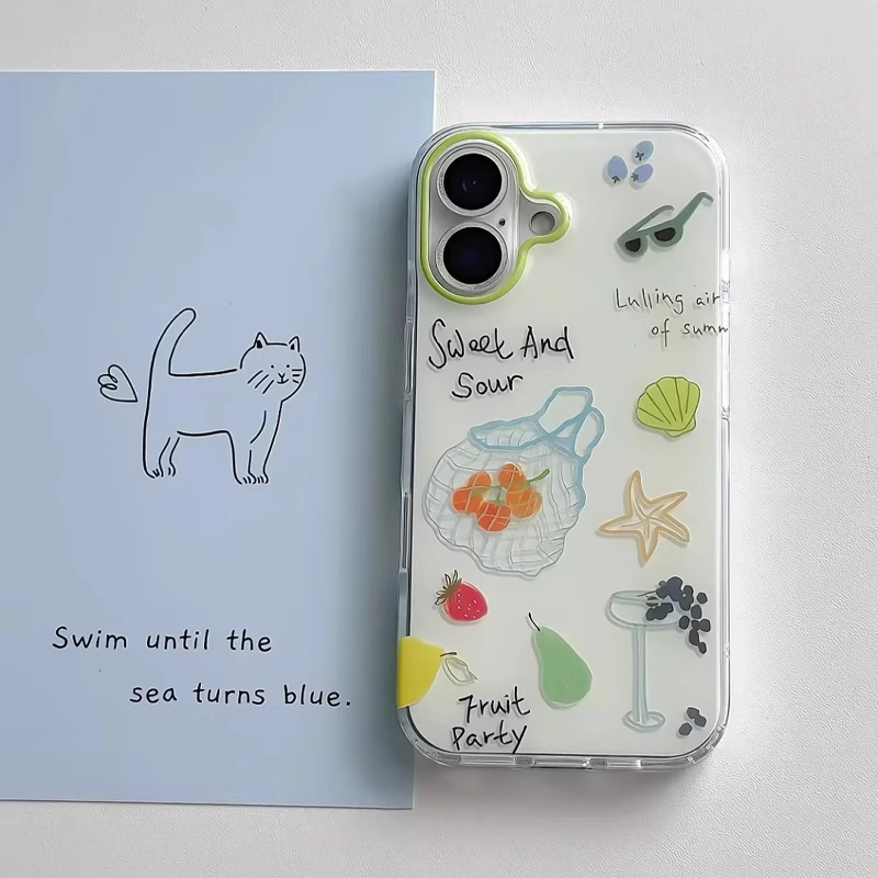 ins清新水果适用苹果16promax手机壳15小众新款14网红13防摔plus创意个性iPhone少女简约个性情侣max防摔硬壳