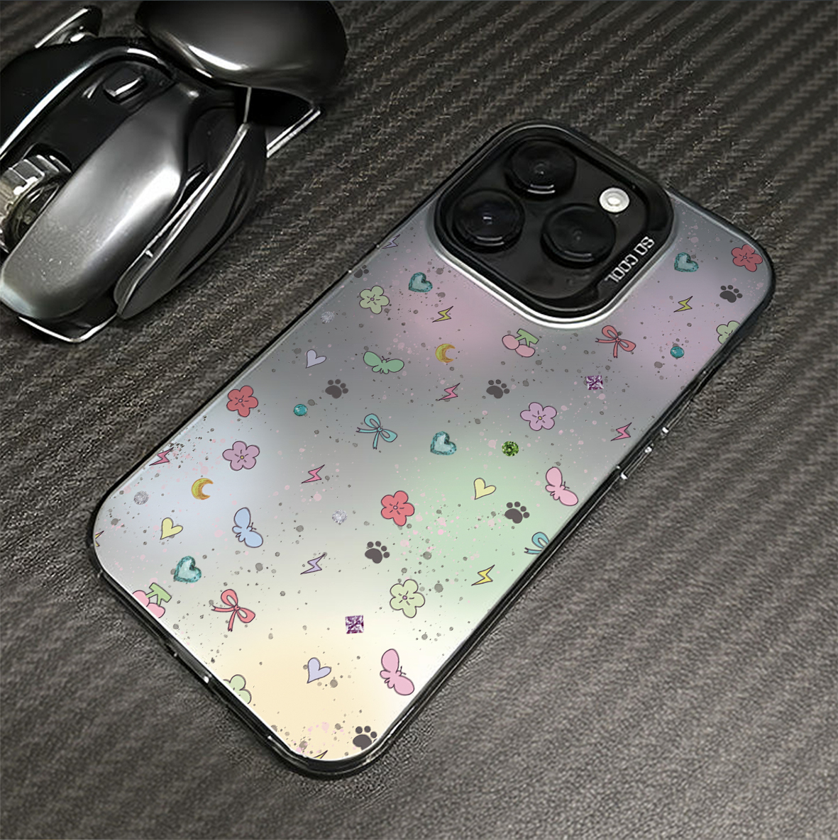 日韩晕染蝴蝶涂鸦适用苹果16promax手机壳iPhone15创意14新款13小众pro12情侣少女plus镭射11全包xs防摔7硬壳