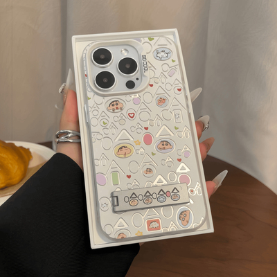 满屏哈哈蜡笔小新适用苹果15promax手机壳iPhone14情侣13新款12网16pro情侣17卡通plus镭射xs小众女x防摔硬壳