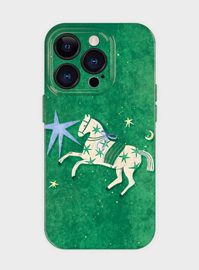 个性白马星星适用苹果16promax手机壳iPhone14菲林13新款12pro创意情侣17plus小众xs少女7全包防摔菲林xr硬壳
