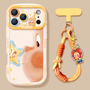 侧脸小人物适用苹果17promax手机壳16小众15新款14卡通网红13透明带挂绳plus小众12情侣iPhone11全包防摔软壳