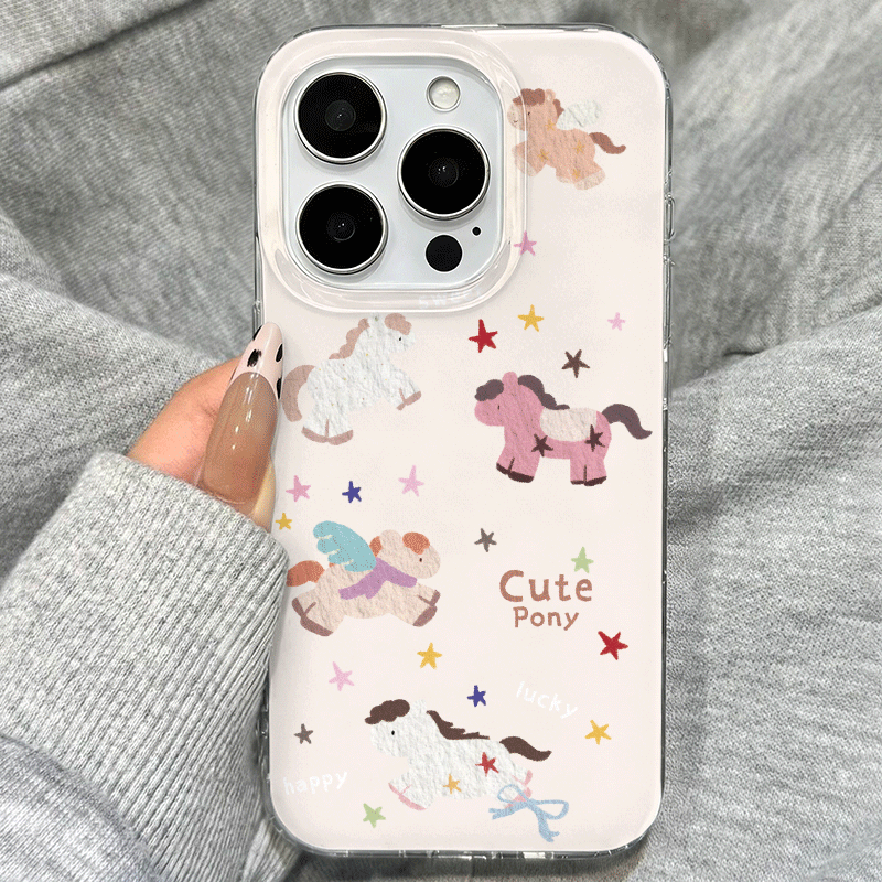 超萌涂鸦星星小马适用苹果17promax手机壳16小众新款14少女心13网红plus创意11卡通情侣iPhone12全包防摔硬壳,3C数码配件,手机保护套/壳,淘宝优惠券,粉丝福利购,淘宝优惠卷