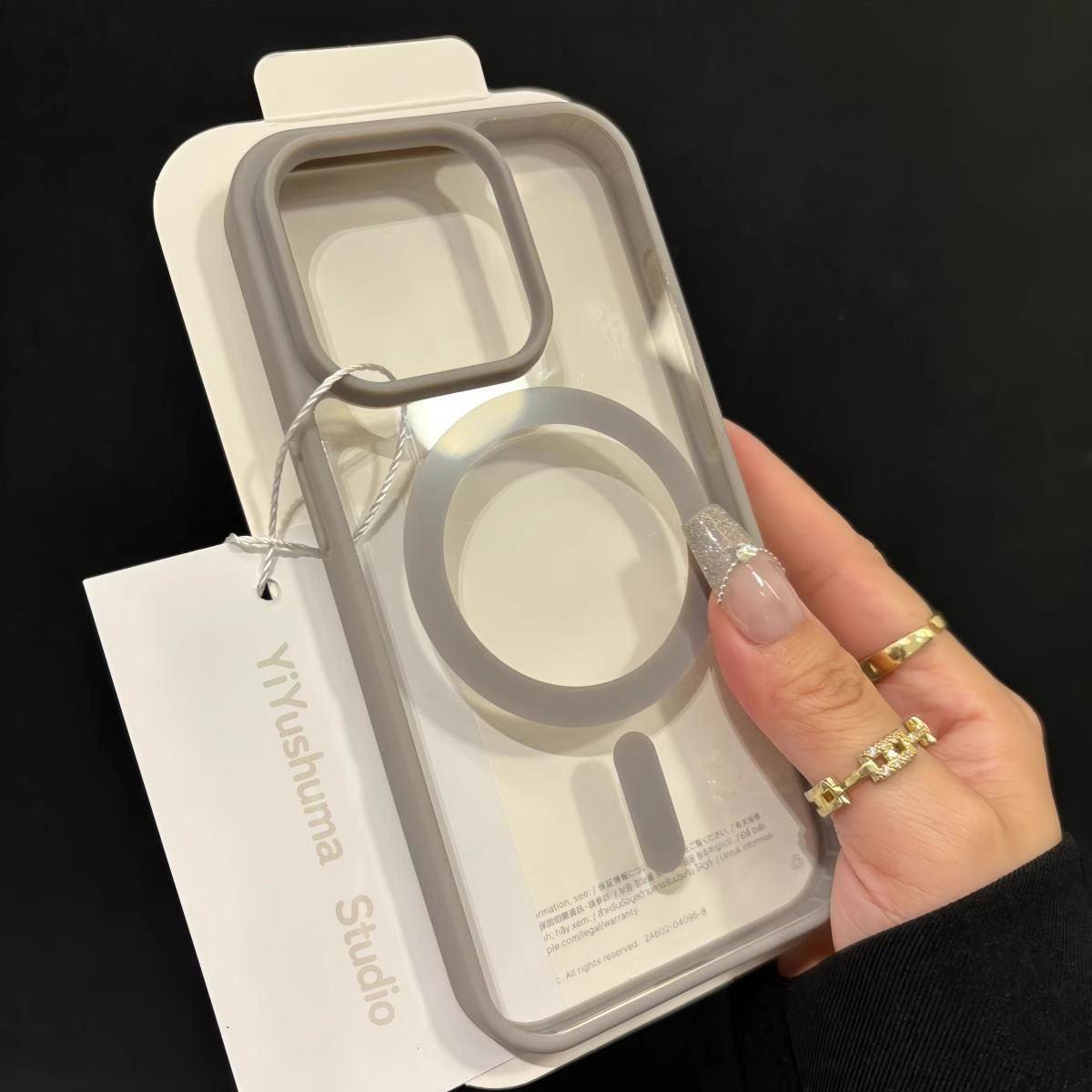 黑灰边框磁吸壳适用苹果16promax手机壳15小众新款14网红13透明plus创意11高级简约iPhone12少女全包防摔硬壳