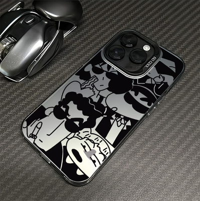 特工蜡笔小新一家适用苹果16promax手机壳iPhone15情侣14新款13女pro动漫可爱12网红plus镭射17小众x防摔硬壳