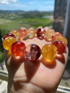 天然水晶手链碧玺海蓝宝摩根石月光石橄榄石绿幽灵草莓手串女饰品