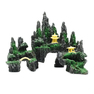 鱼缸造景装饰假山树脂石头仿真假山造景套餐水族箱布景仿石山摆件