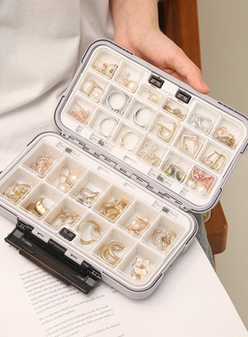 耳钉收纳盒饰品耳环项链手饰戒指防氧化首饰盒大容量2025新款神器