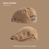 日系潮流街头反戴前进帽子男女嘻哈雅痞个性 贝雷帽复古亲子画家帽