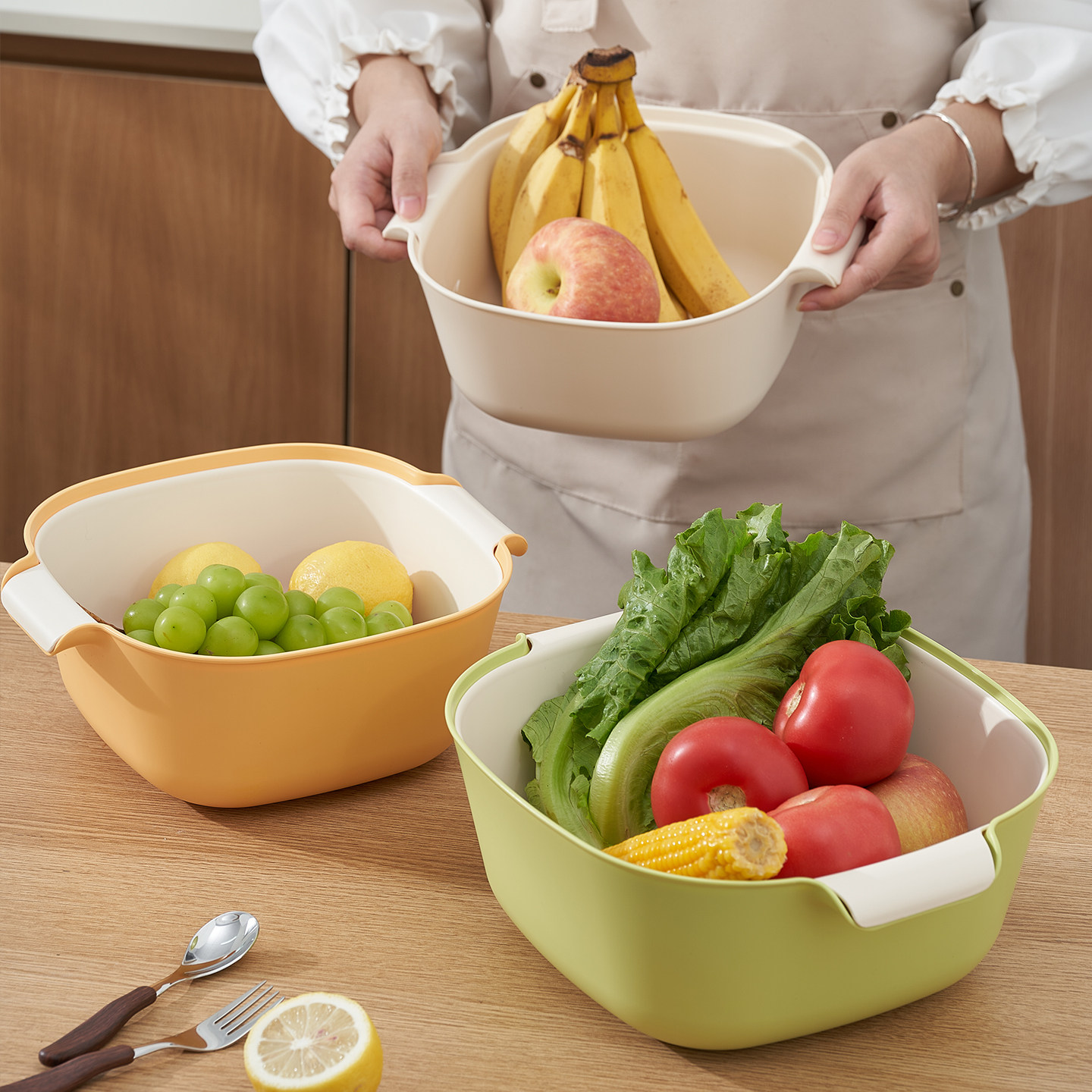 洗菜盆双层沥水篮厨房用品