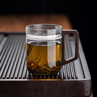 玻璃泡茶杯子男士茶水分离杯办公室茶道杯个人专用绿茶杯水杯中式