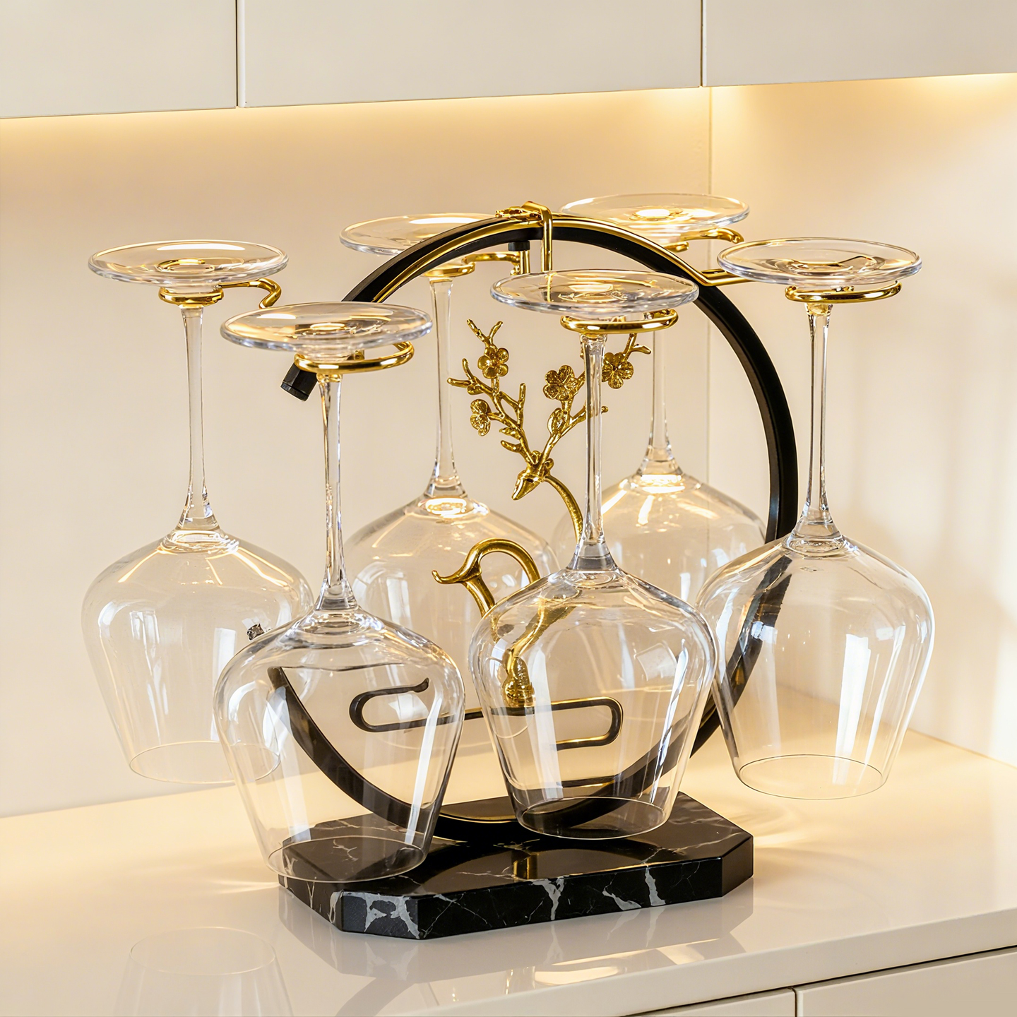 高档水晶红酒杯架挂创意客厅摆件