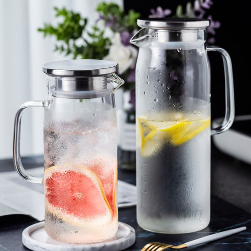 大容量耐热高温柠檬简约玻璃水壶