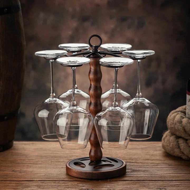 家用红酒杯架倒悬挂高脚杯架欧式酒瓶架子高档轻奢置物展示架摆件